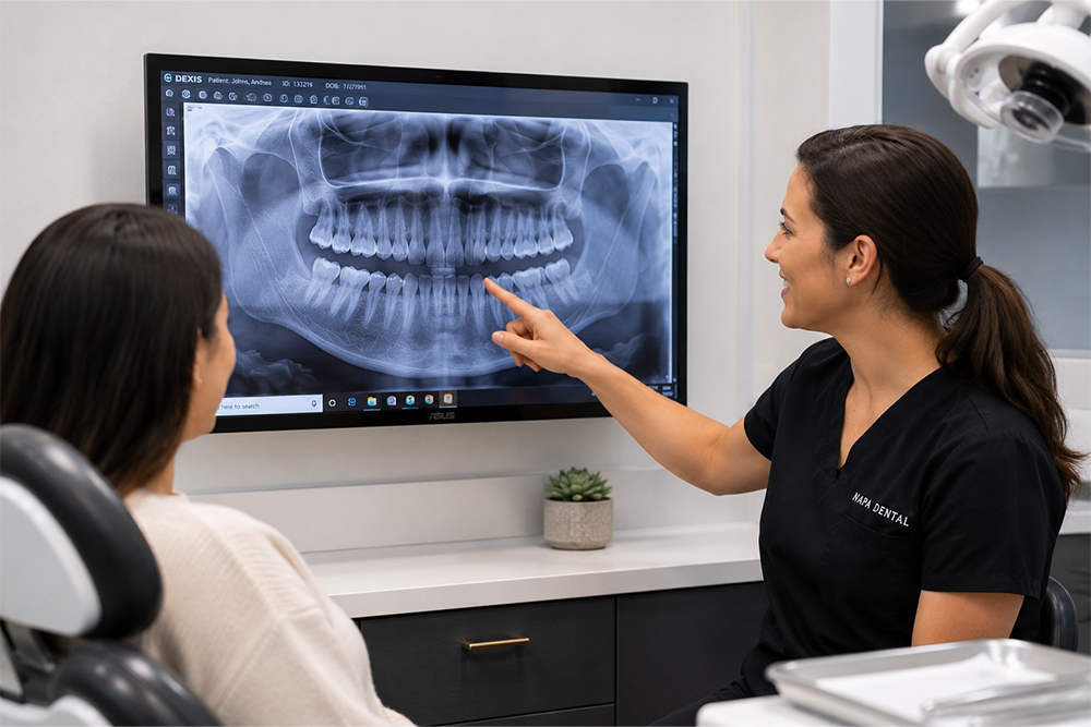 Patient visiting Napa Dental in Woodbridge for tooth extraction consultation